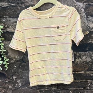 Old navy tan white and Pink Striped Tee